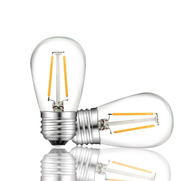12-Pack Archipelago LED Filament S14 Light Bulb, Clear Glass, 2.0 Watt, Medium Base (E26), 2700K (Warm White), Omnidirectional, UL Listed