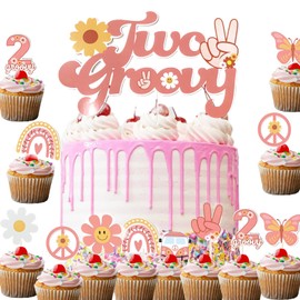 Decoración hippie para cupcakes de fiesta para dos decoraciones de fiesta