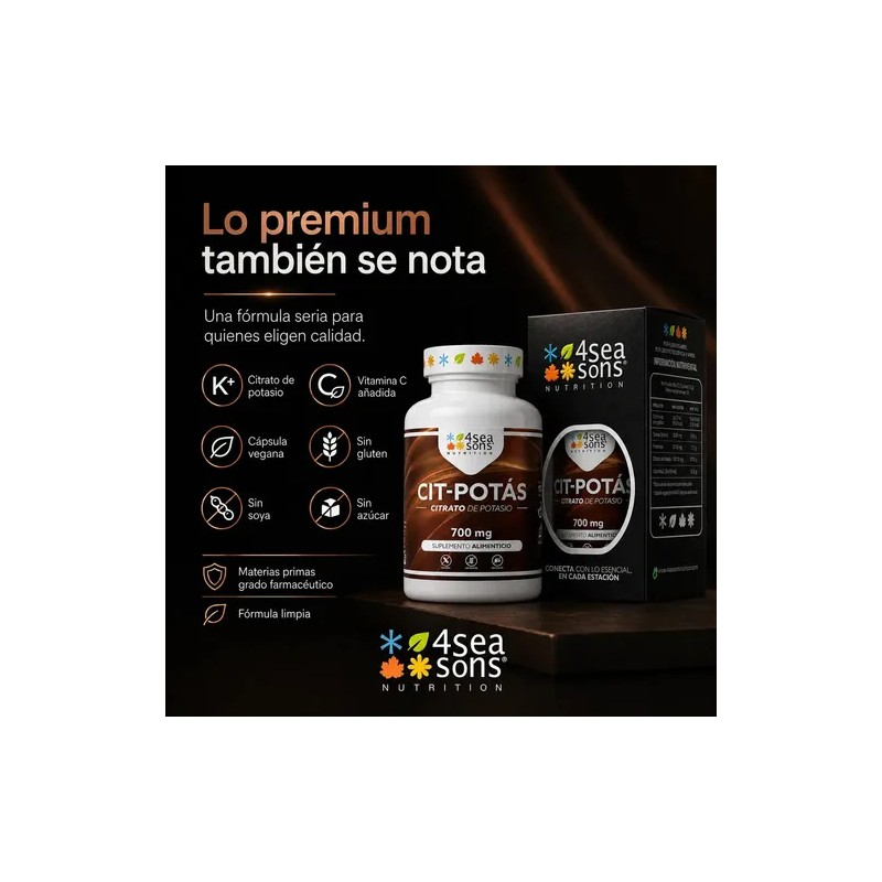 Seasons Nutrition Cit Potás Citrato Potasio 700 Suplemento Alimenticio Fórmula