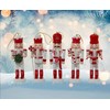 Premier Set Of 5 Nutcracker Christmas Decorations Wooden Tree Decorations
