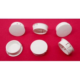 White Nylon Push in Locking Hole Plug - Panel Hole Diam 1 1/8", Head Diam 1 1/4", Fits Panel Thickness .016"-.125", Surface Finish Matte-Textured (12 Pack)