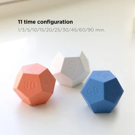 Mooas Dodecagon Time Ball Rechargeable Mini Timer (Blue), 11 Preset Times, Desk Productivity, Pomodoro, Sound/Vibrate/Mute, ADHD, Workout, Study, Cooking