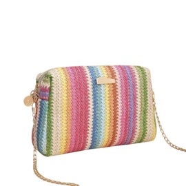 Heamsa Rattan Knitting Women Straw Bag Beach Summer Chain Small Purse and Handbag