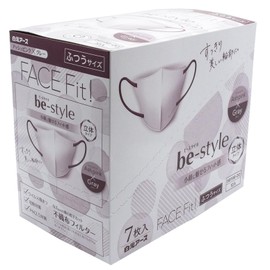 Bee Style 3D Type Normal Size Ash Pink x Gray 7 Pieces x 10 Piece Set Mask Bi-Color Women's