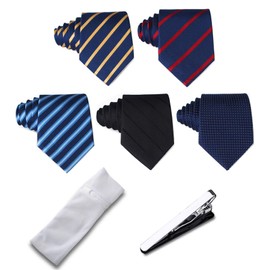 BIZ GUARD [5 Washable Ties + Tie Clip + Tie Laundry Bag] - 01