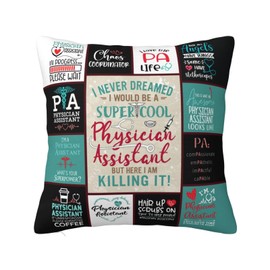 Christmas Physician Assistant Gifts, Xmas Best PA Gifts, Physicians Assistant Gifts for Women, PA School Gifts for Women Student, PA Week Gift for a Physician Assistant Throw Pillow Cover 18"X 18"