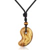 Koai Natural Stone Power Stone Lucky Amulet Magatama Necklace, Adjustable