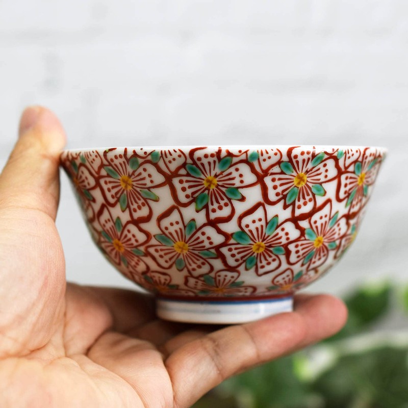 Couples Rice Bowl, Teacup, Pair of Tableware Set, Kutani Ware,