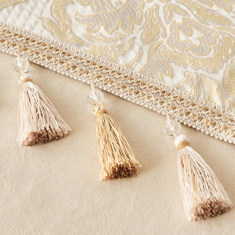 TOPLUXE Table Runner with Tassels, Jacquard Table Runner for Dining
