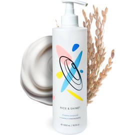 RICE & SHINE Crema Hidratante Corporal con Aceite de Germen de Arroz Skin Care Con 60% más Vitamina E que el Aceite de Argán - 100% Natural Firmeza y Prevención Estrías y Cicatrices