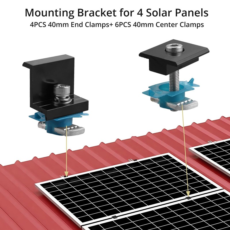Anbte 10 PCS Solar Panel Mounting Brackets for Unistrut, Aluminium