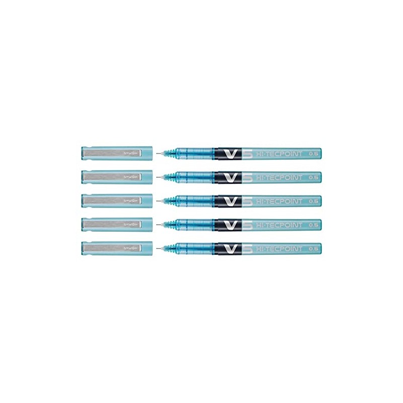 PILOT Pack of 5 Hi-Tecpoint V5 Liquid Ink Rollerball Pens