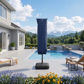 PURPLE LEAF Patio Umbrella Cover Water-Resistant Umbrellas Cover Navy Blue