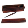 Treasure Gurus Wood Writing Desk Box with Wooden Nib Pen