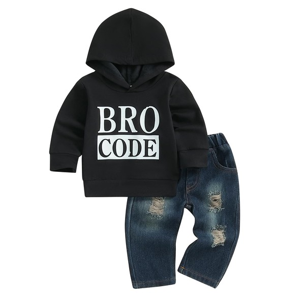 Baby Toddler Boys Fall Winter Outfit Set Hooded Clothes Bro