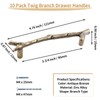Bivethoi 10 Pack Twig Branch Drawer Handles Antique Bronze Tree