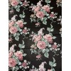 Pink Roses On Black 1/2 Yard Cotton Blend? Or Coated