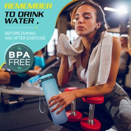 HASAGEI Sports Water Bottle, 1 Litre Water Bottle, BPA-Free Tritan Sports Bottle with Lid and Leak-Proof, for Gym, School, Cycling, Outdoor, Sports, Fitness and Office