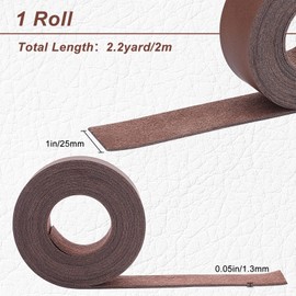 GORGECRAFT Dark Brown Leather Strap Strip, 1.79 cm Wide, 5), (1) cm Long, Leather Belt Strips, Wrapped Single Sided Flat Cord for DIY Projects, Clothing, Jewellery, Packaging