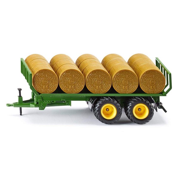 siku 2891, Round Bale Trailer, 1:32, Metal/Plastic, Green, Incl. 15