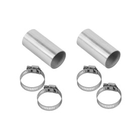 Generic D24mmH50mm tail pipe parking heater butt extension joint stainless steel pipe pipe exhaust pipe joint with clamp(1.97in.(50mm)-2Pcs)