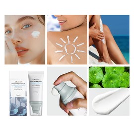 2 Pcs Centella Sunscreen,Moisturizing Non-Sticky Lasting Nourishing Skin CentellaSPF50 Defense UV. (Blue)