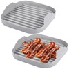 2 Pcs Microwave Bacon Cookers, Silicone Bacon Trays for Microwave