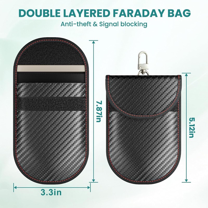 2 Pcs Faraday Case Vertical, Car Key Fob Protector, RFID