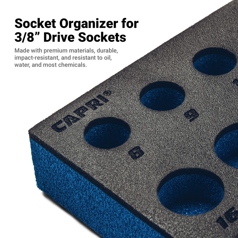 Capri Tools Mechanic's Tray for 3/8 in. Drive Sockets, Metric