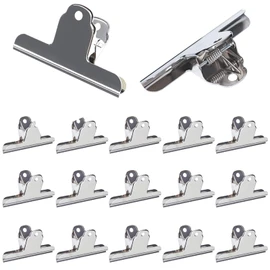 ZHYOPING Large Silver Bulldog Clips – 15 Pack 100mm Metal Binder Clips, Heavy Duty Paper Clamps, Stainless Steel Bull Dog Clips for A4 Documents, Drawing Board, Photos, Crafts, Office & Kitchen Use