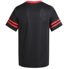 Pullonsy Black Customized Football Jersey for Men Women Dad Mom Family Birthday Gift Workout Shirts Fitness Tops Party Clothes Red Stripe-Black Jersey,Men Size 3X-Large