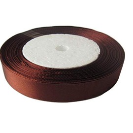 25 Yards / 23 Meters of Satin Ribbon 10mm - (Brown) for Gifts Wrap, Dress, Decorations, Party, Dress, Events, Cars, Crafts, Bows, Sew and Much More