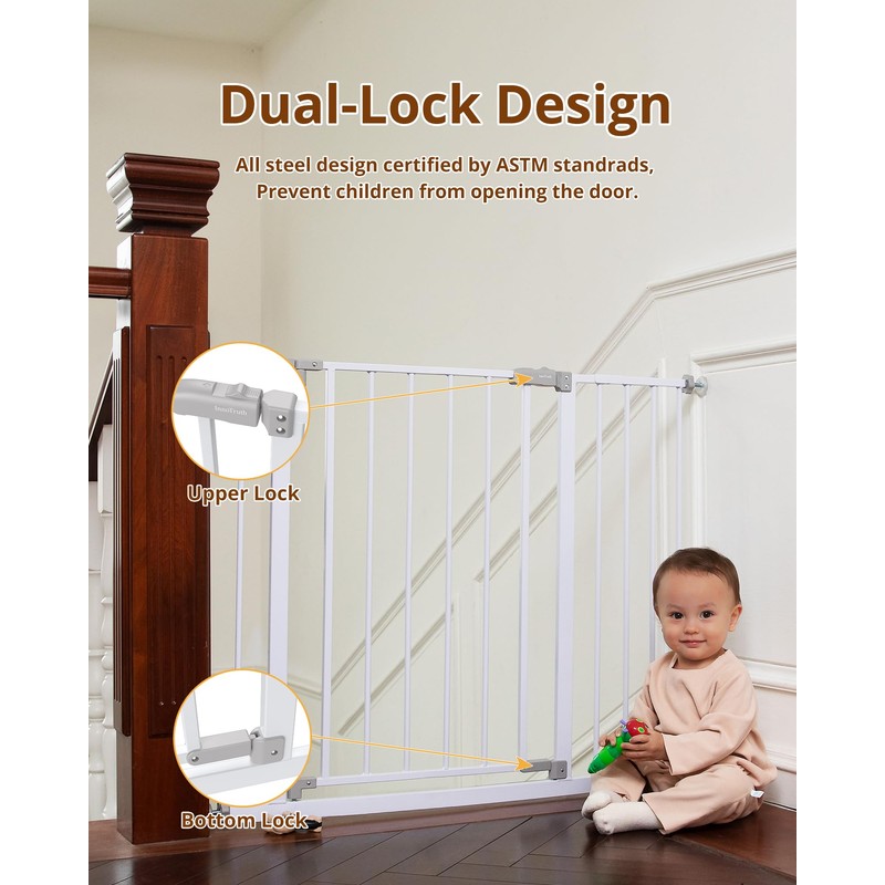 InnoTruth 28.9-42.1" Wide Baby Gate for Stairs & Doorways, 30"
