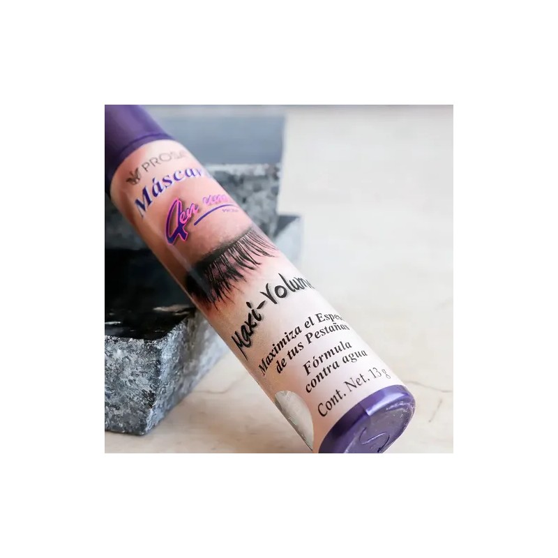 Rímel Máscara De Pestañas Maxi Volumen Morado 4 En 1
