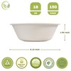 Compostable Paper Bowls 150-Pack, 18 oz - Heavy-Duty Plant-Based Bagasse