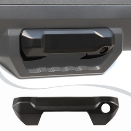 LLKUANG ABS Car Tailgate Handle Decorative Cover Fit for Toyota Tundra 2022 2023 Car Rear Trunk Door Handle Panel Cover Exterior Accessriose(Low version+Matte Black)