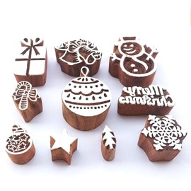 Royal Kraft Christmas Wooden Block Printing Stamps (Set of 10) Bulk01_10D