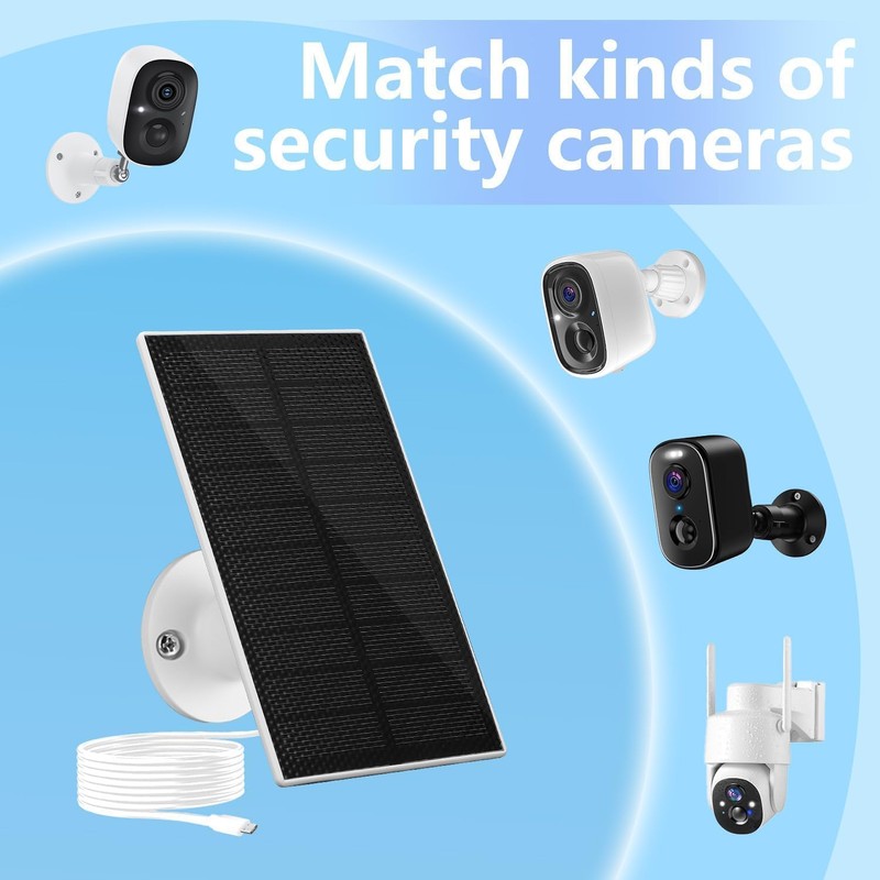 GMK 1.6W Solar Panel for Security Cameras, USB-C Port with
