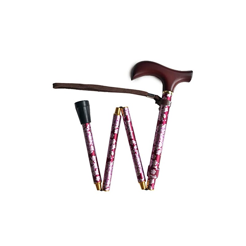 Welfan 009715 Dream Life Wand, Folding Cane, Floral Pattern, Telescopic