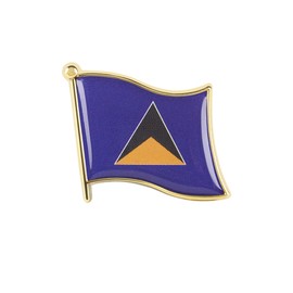 Collectible Novelty Flag Pin for Backpack, Scarf - Made From Jeweler Class Metal - Spartan and the Green Egg Explorer Flag Pin: Saint Lucia (#180)