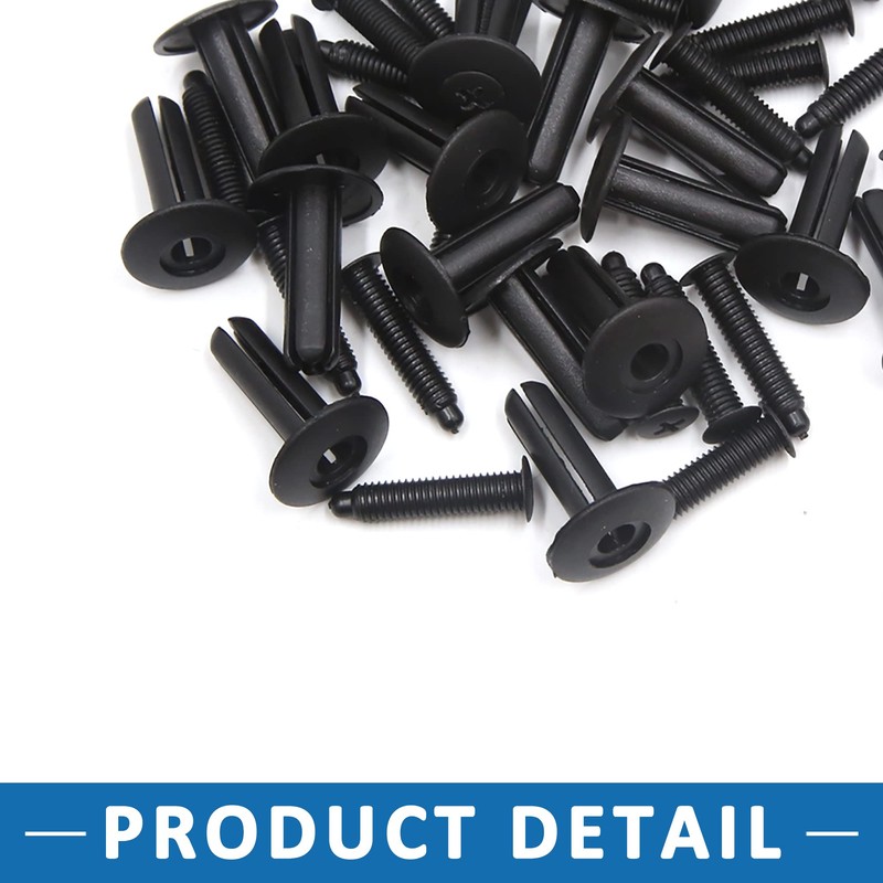 A ABSOPRO Screw Rivets Trunk Fender Retainer Clip 8mm Plastic