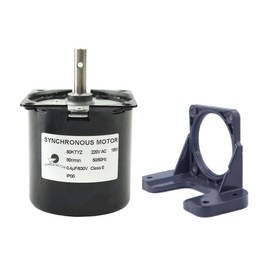 CHANCS 60KTYZ Synchronous Gear Motor AC 220-240V 80r/min CW/CCW Control 18W with 1PC Gear Motors Mounting Bracket Fixed Seat Holder