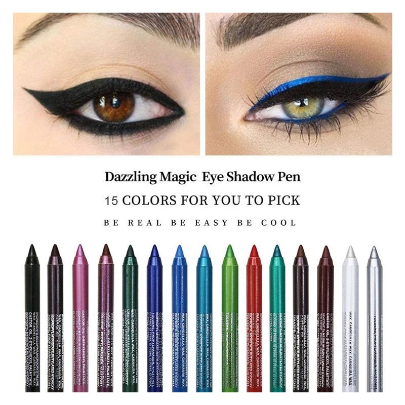 15 Colors Eyeliner Pen Set Colorful Eyeliner Pencil Pearl Eyeliner