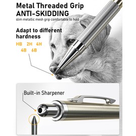 Nicpro 34PCS Art Mechanical Pencil Set, Metal Drafting Pencil 0.3 mm & 0.5 mm & 0.7 mm & 0.9 mm & 2PCS 2mm Lead Holder (6B 4B 2B HB 2H 4H Colors) For Sketching Drawing With 19 Tube Lead Refills Case