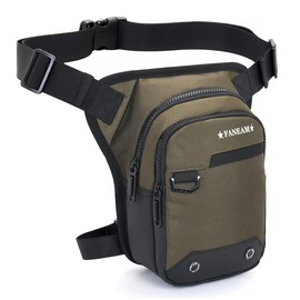 Faneam Leg Bag Motorcycle Men's Leg Bag Tactical Waterproof Multifunctional Waist Bag Sports Belt Bag Large Capacity Leg Bag Men for Motorcycle Bicycle Hiking Fishing Green