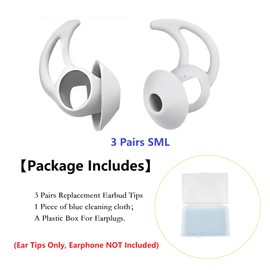 CYADCI Silicone Earbud Tips Compatible with Bose QuietComfort Earbuds and Sport Earbuds,3 Pairs,Silver