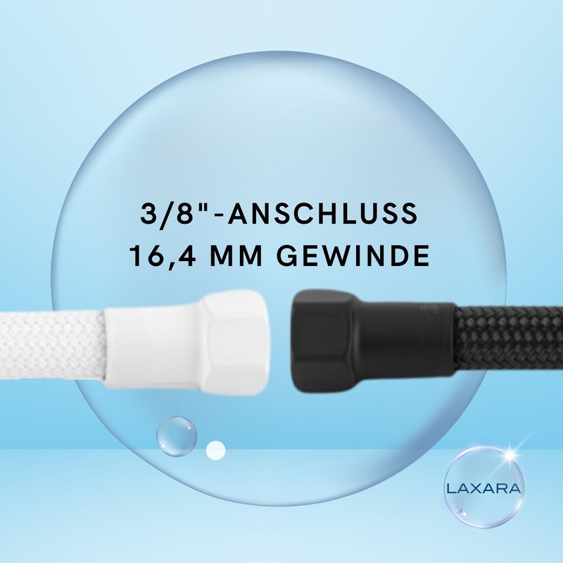 LAXARA Premium Connection Set White Chrome - Angle Valve 1/2