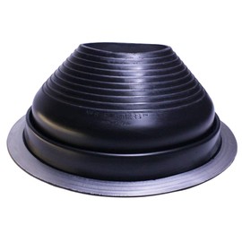 Flashers #8 Black EPDM Round Flexible Roof Jack Pipe Boot Metal Roofing Pipe Flashing (Pipe OD 7" to 13") - 100% Made In The USA