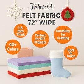 FabricLA Acrylic Felt Fabric | Soft, Non-Stiff Material | 72‚Äù Wide, 1.6mm Thick | Felt by The Yard for Crafts, Sewing, Padding & DIY Projects | 3 Yard (Plum 212)