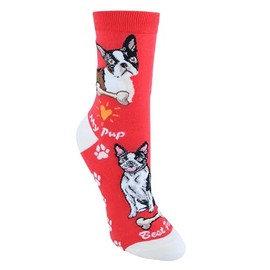 CTM Women's My Pup Crew Novelty Socks, French Bulldog